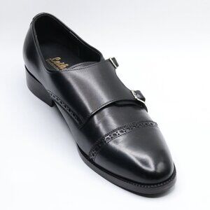 Lethato Handcrafted Men's Captoe Double Monk Strap Genuine Leather Modern